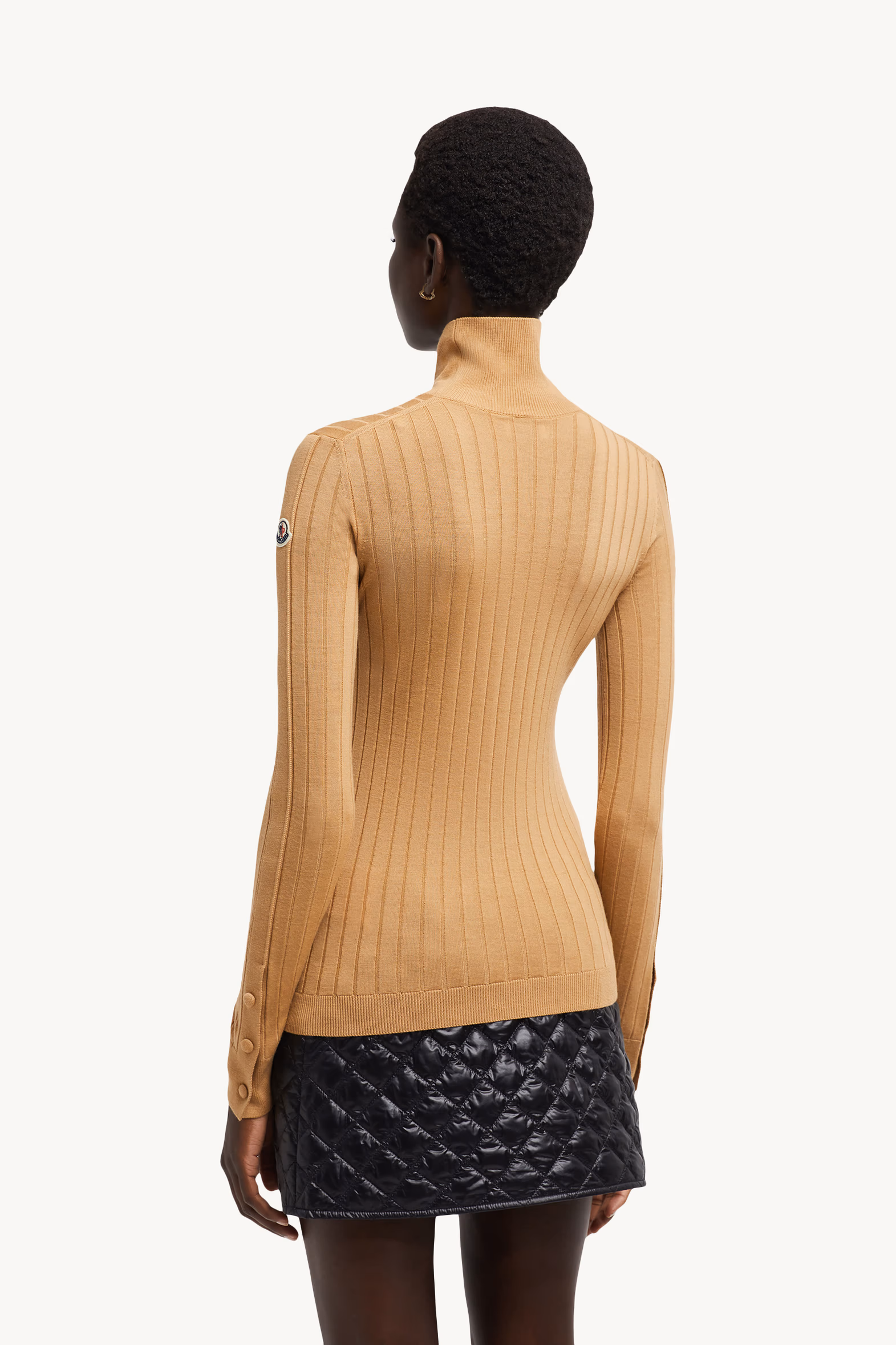 Wool & Cashmere Turtleneck Sweater Women Beige Moncler 5